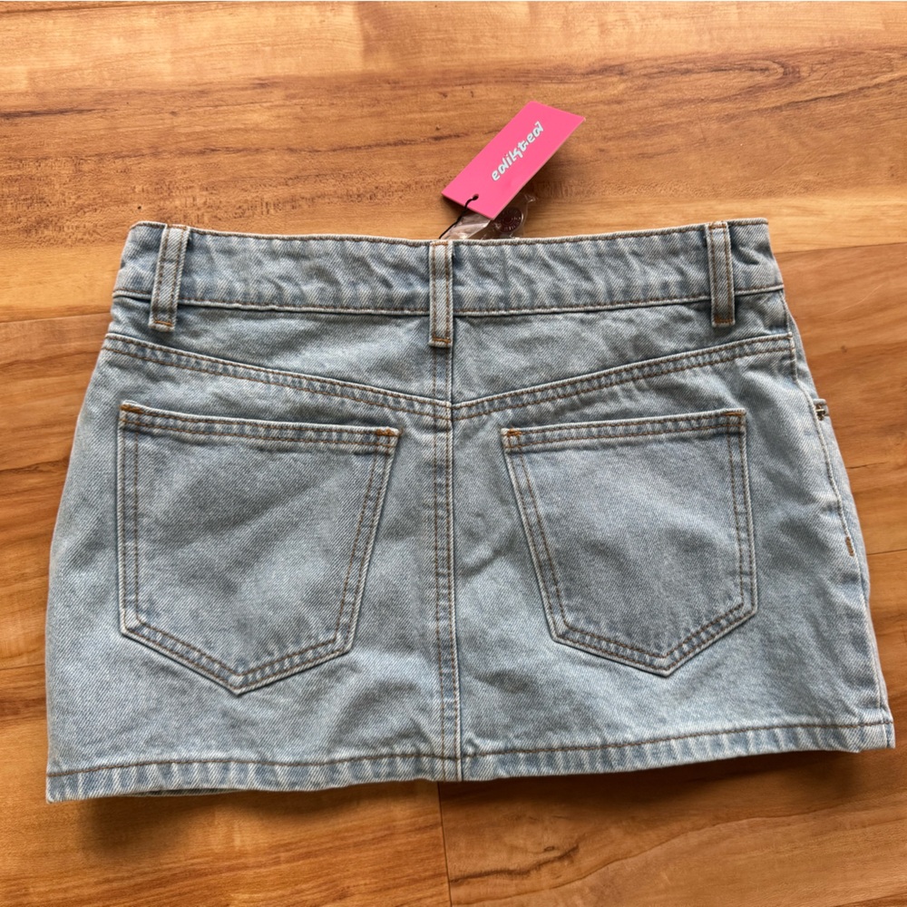 Edikted Denim Mini Skirt - Picture 2 of 3